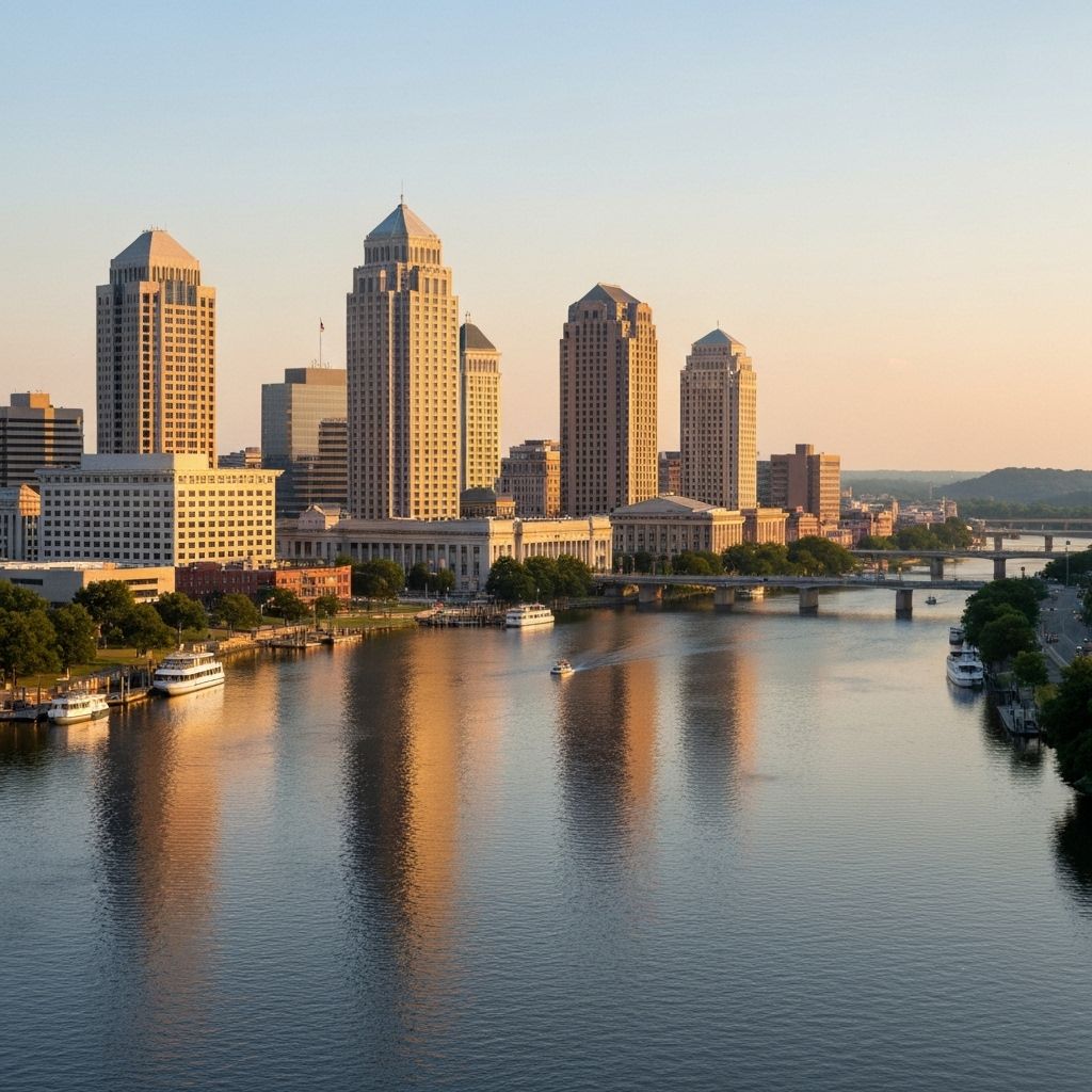 Richmond skyline along the James River